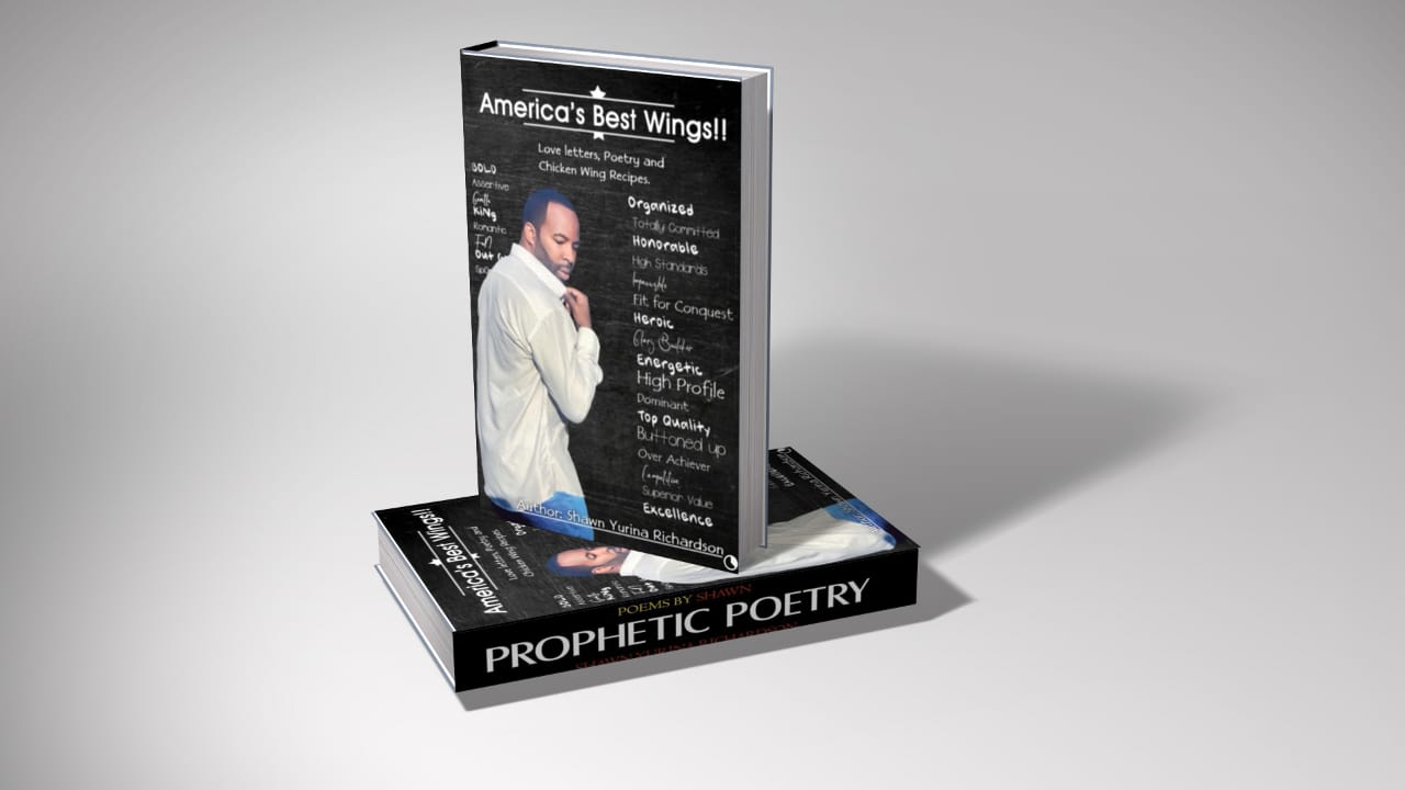 Book cover of AMERICAN BEST WINGS by Shawn Yurina Richardson, a collection of poetic love letters and emotional writing.