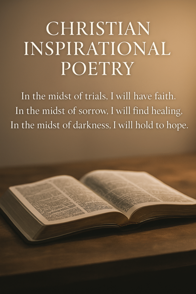 Christian inspirational poetry Bible verse about faith and hope

